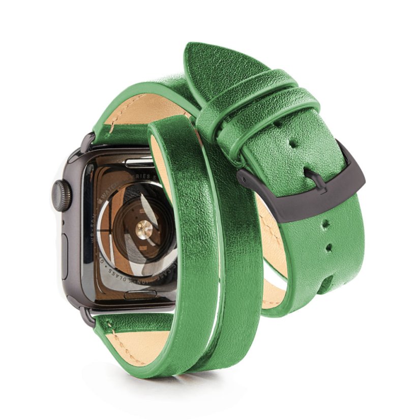 Dvojitý kožený řemínek Pure - s prořezem - Apple Watch