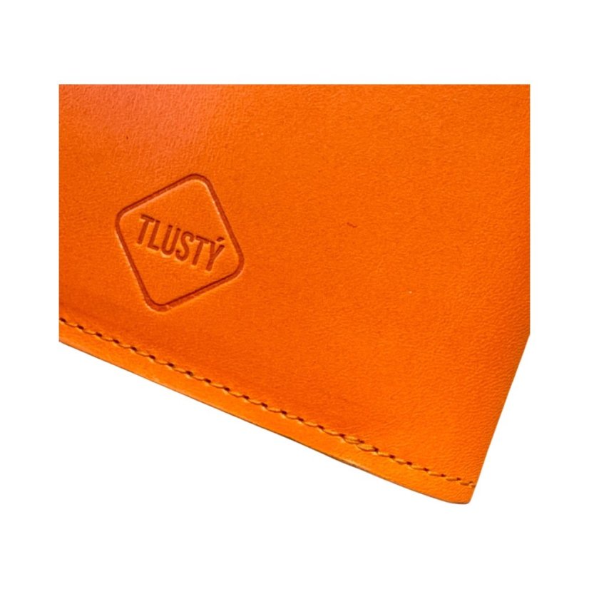 Kožená peněženka Classic oranžovo-černá - Barva kůže: Liscio Černá