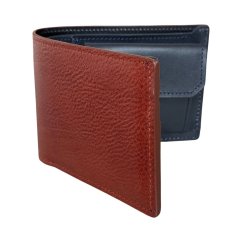 Kožená peněženka Classic - Hnědá - Navy