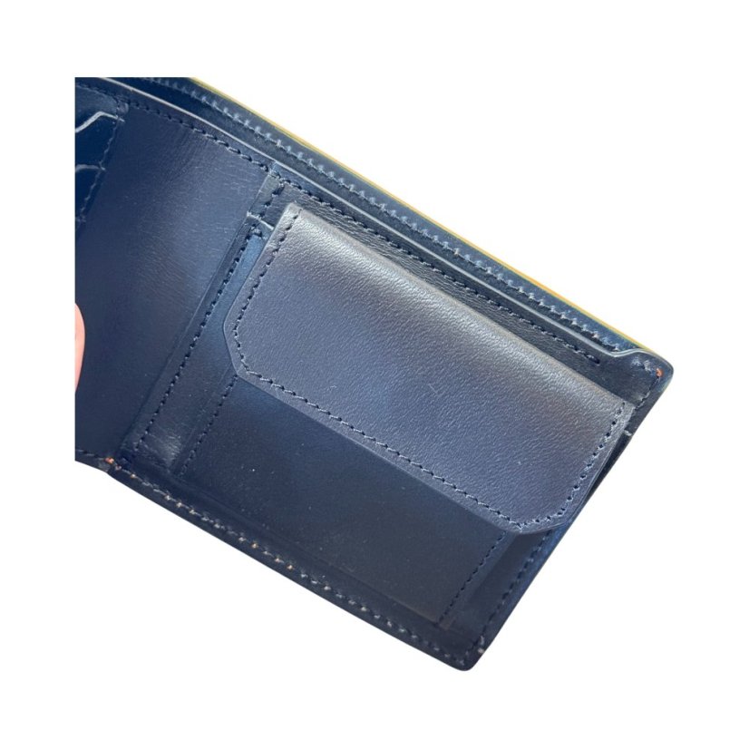 Kožená peněženka Classic oranžovo-černá - Barva kůže: Liscio Černá