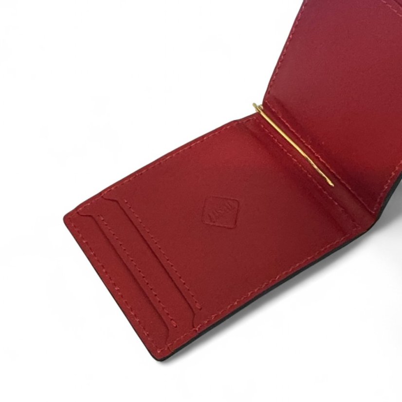 Kožená peněženka dolarka modro-červená (pouze na peníze a karty)