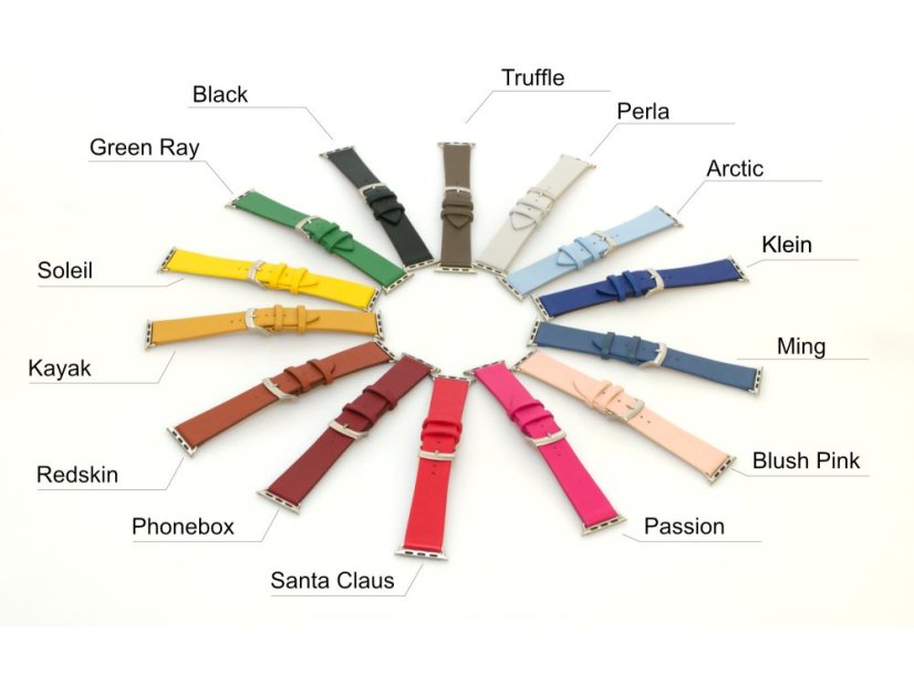 Dvojitý kožený řemínek prošitý s prořezem - Apple Watch