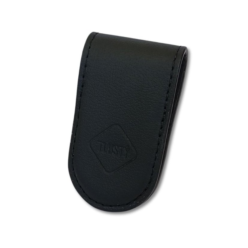 Money clip - Barva kůže: Černá matná, Barva šití: Černá