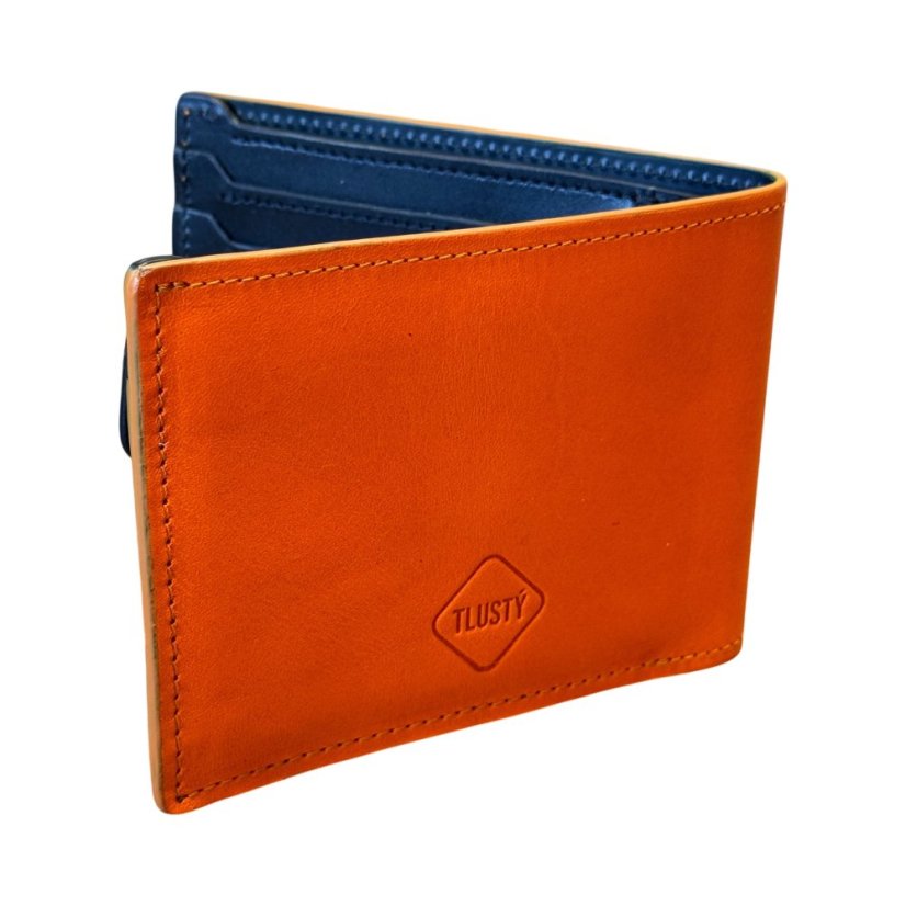 Kožená peněženka Classic oranžovo-černá - Barva kůže: Liscio Černá