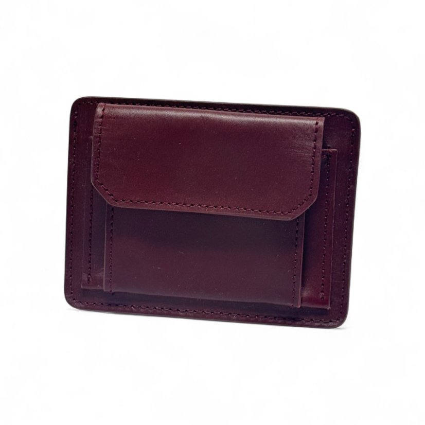 Mini peněženka s mincovníkem (ihned k odběru) - Barva kůže: Liscio Bordeaux