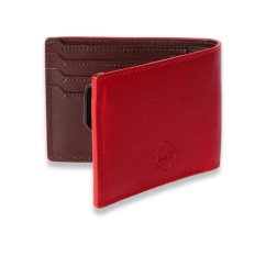 Kožená peněženka Classic - Červeno / Hnědá (vánoční nabídka)
