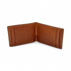 Kožená peněženka dolarka černo-koňaková (pouze na peníze a karty)
