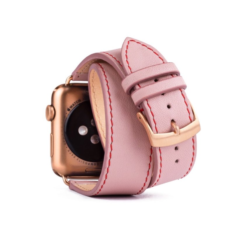 Dvojitý kožený řemínek Classic prošitý - Apple Watch