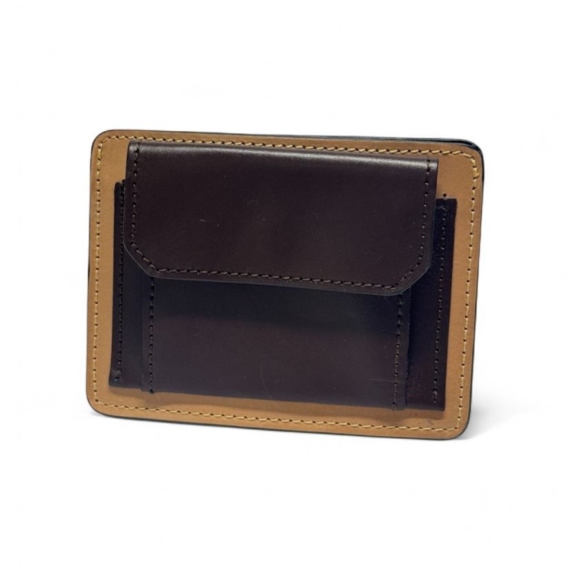 Mini peněženka s mincovníkem (ihned k odběru) - Barva kůže: Liscio Hnědá